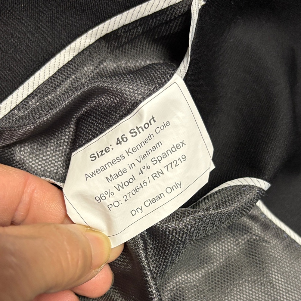 🔥BUNDLESALE Men’s 46S Kenneth Cole Awearness Slim Fit Elegant Wool Black Blazer - Picture 9 of 10